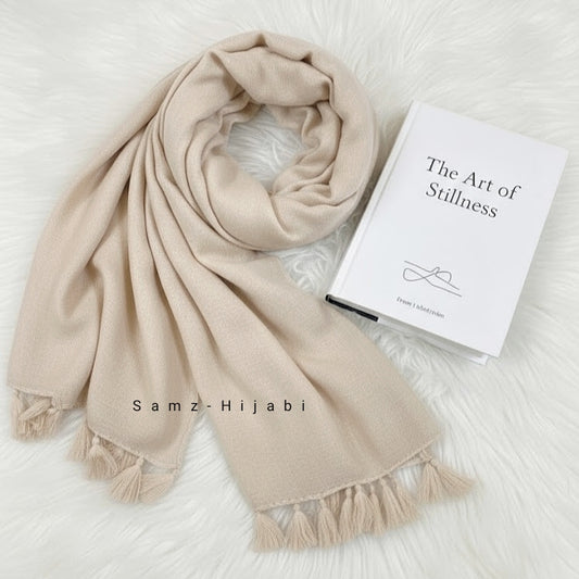 Tassel Lawn Hijab (Butter Cream)