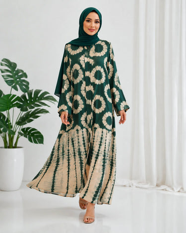 Zahra Chunri Abaya with Scarf (GREEN)