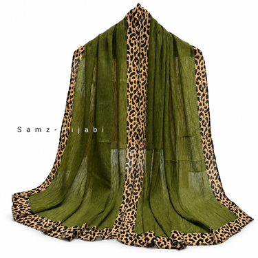 Cheetah - Crinkle Lawn Hijab Olive