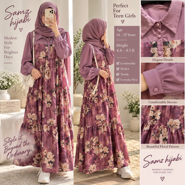 Kids Floral Abaya
