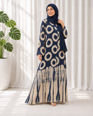 Zahra Chunri Abaya with Scarf (NAVY BLUE)