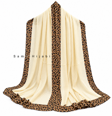 Cheetah - Crinkle Lawn Hijab Cream