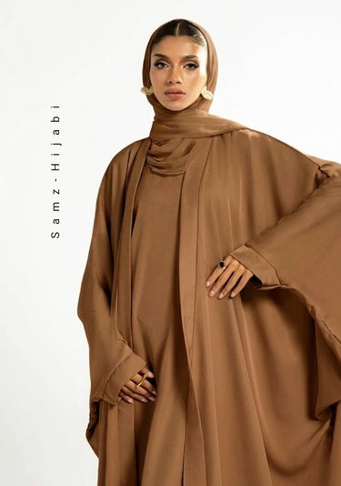 Separate Upper Butterfly Abaya – Camel Brown