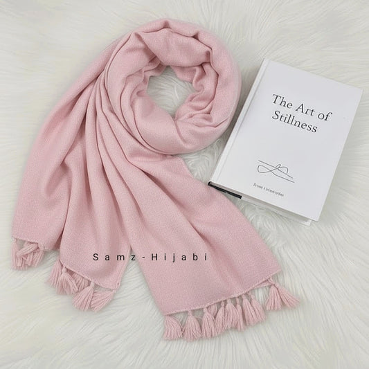 Tassel Lawn Hijab (Soft Pink)