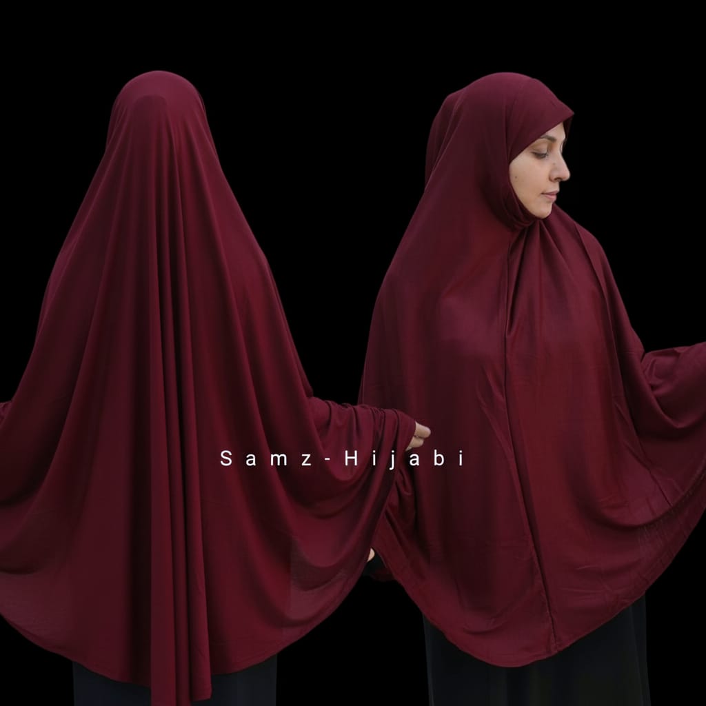 Jersey Khimar Makhna (Big Size) Plum Maroon