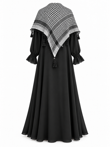 Keffiyeh Grace Black Abaya