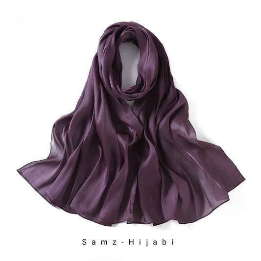 Organza Silk Hijab _ Purple
