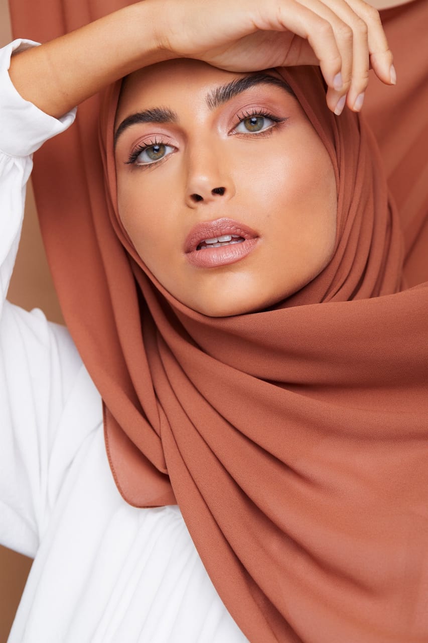 Chiffon Georgette Hijabs - Camel Brown