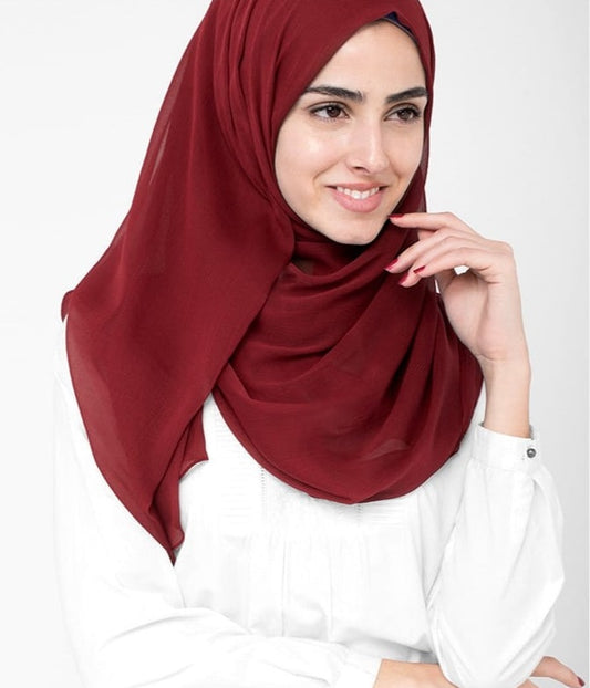 Chiffon Georgette Hijabs - Cherry Red