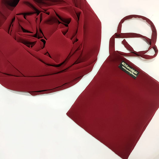 Hijab Naqab Set Cherry Red