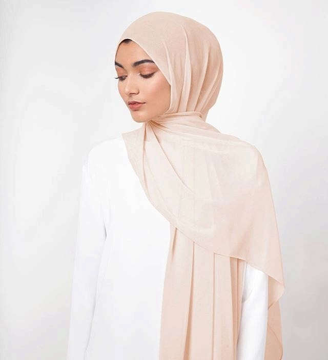 Chiffon Georgette Hijabs - Cream