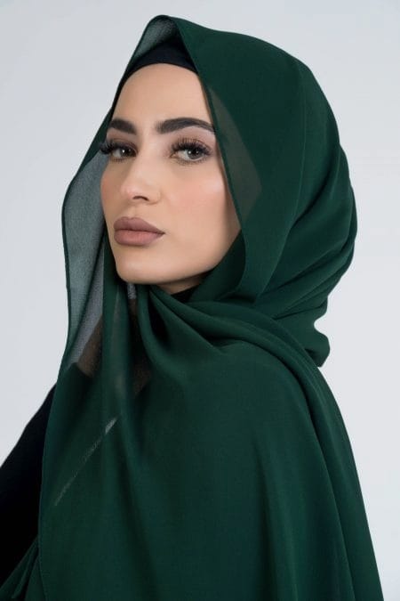 Chiffon Georgette Hijabs - Dark Green