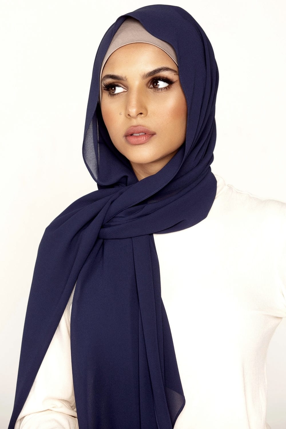 Chiffon Georgette Hijabs - Navy Blue