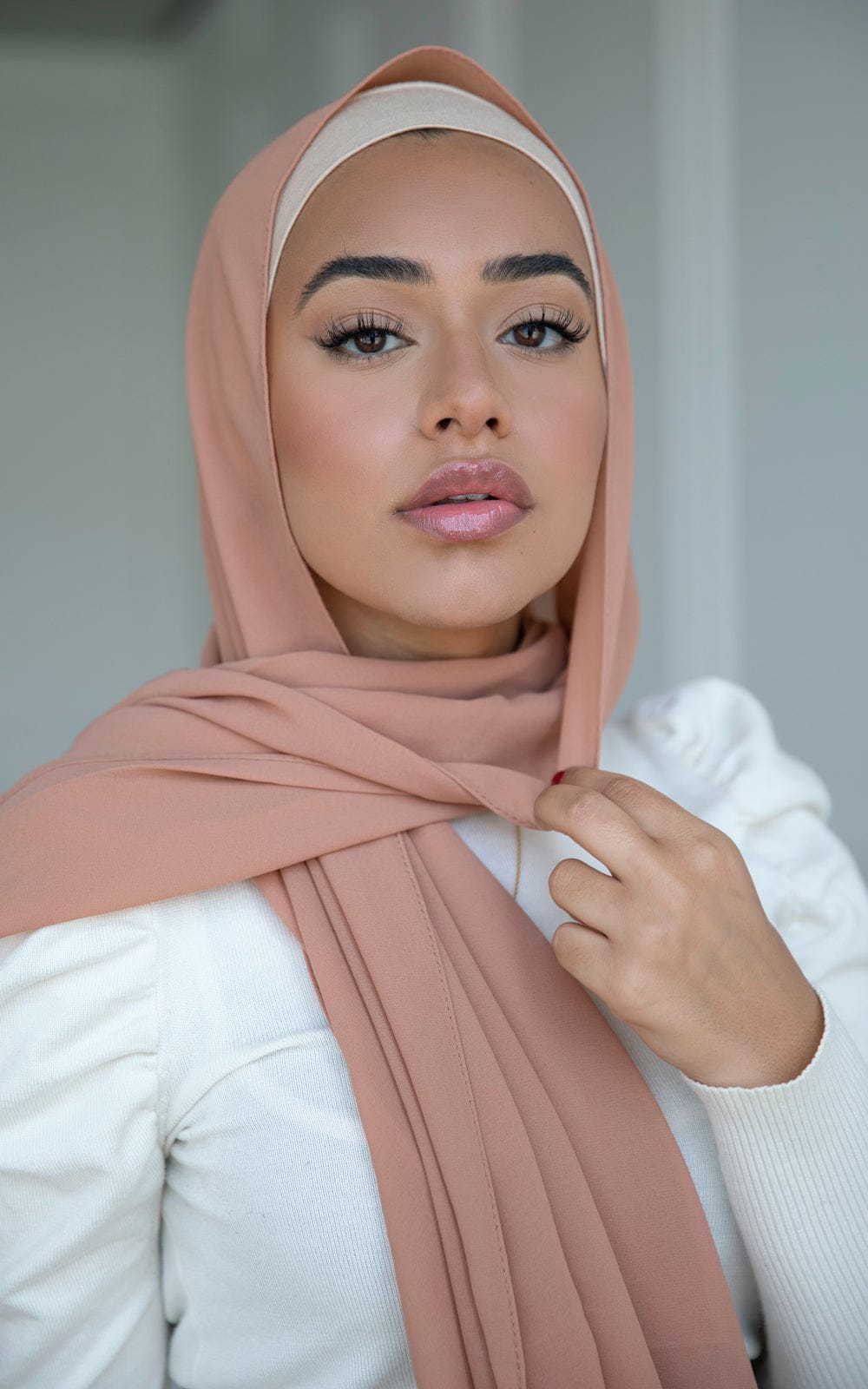 Chiffon Georgette Hijabs - Peachy Camel