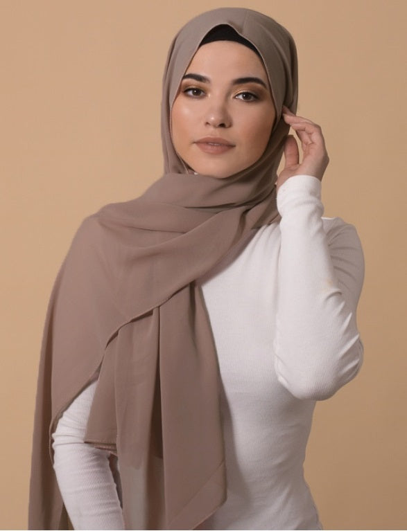 Chiffon Georgette Hijabs - Peanut Brown