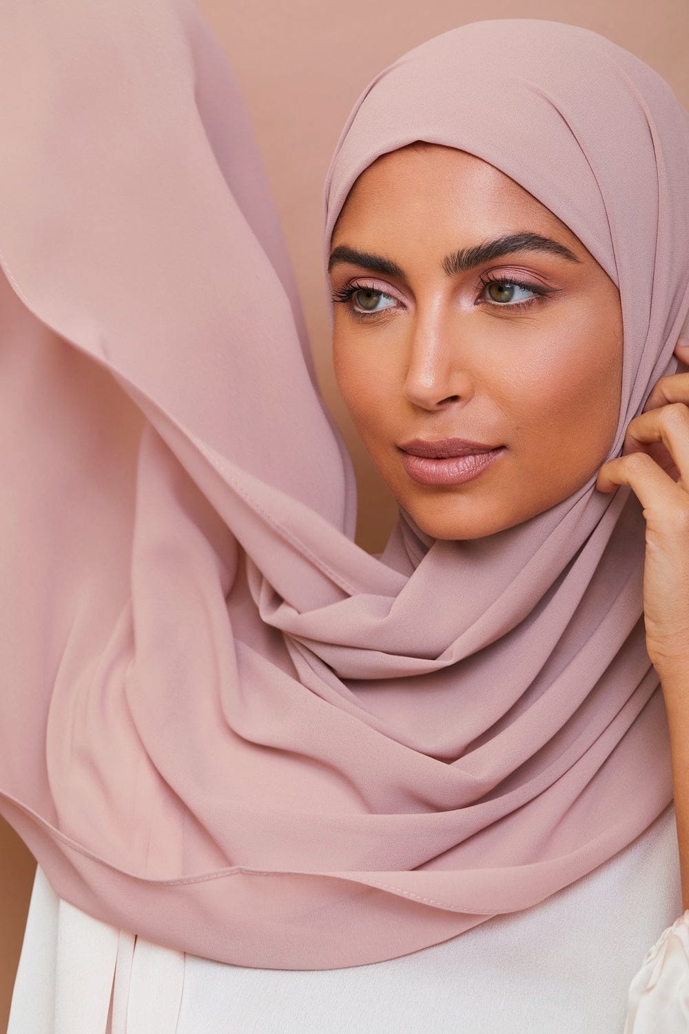 Chiffon Georgette Hijabs - Pink Taupe