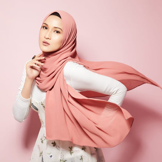 Chiffon Georgette Hijabs - Pumpkin Peach