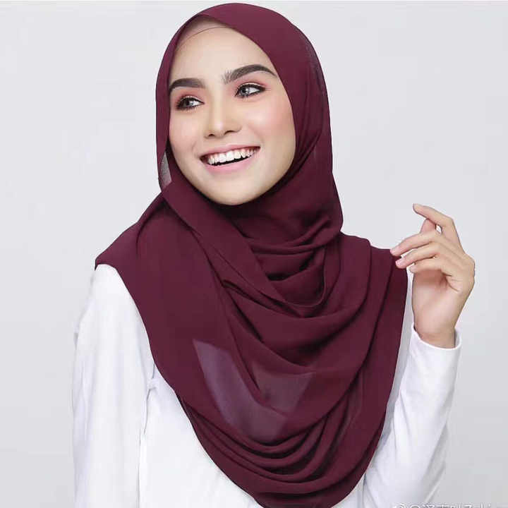 Chiffon Georgette Hijabs - Maroon