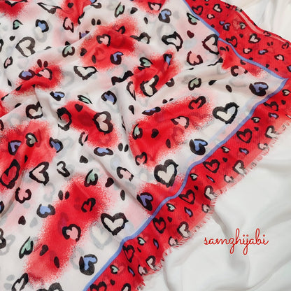 Heart Melting Hijab - Red