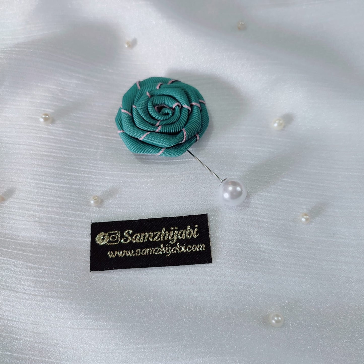 Floral Lock Hijab Pin - Volume II - Sea Green