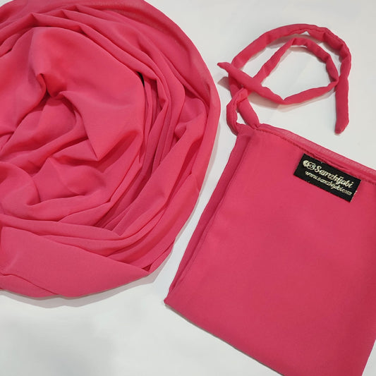 Hijab Naqab Set - Carrot Pink